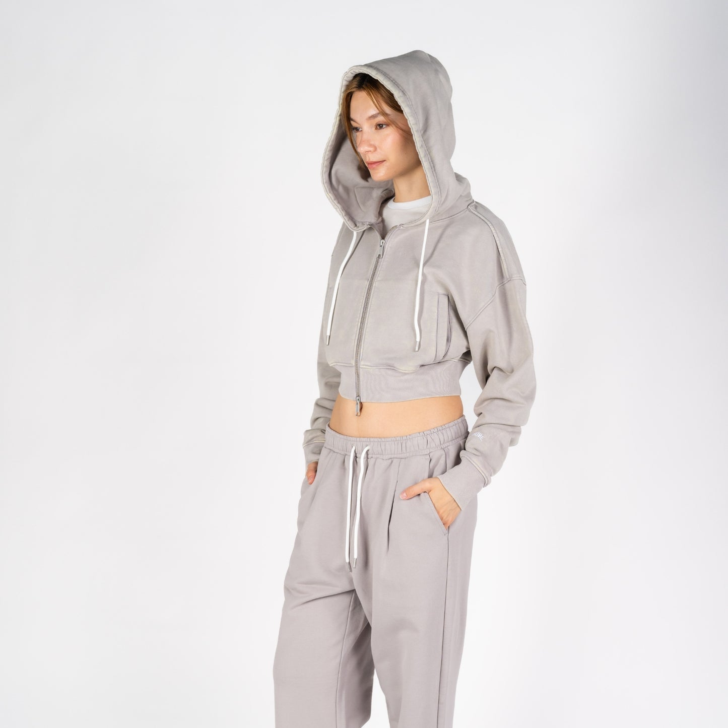Nikki Hoodie | M Faded Silver