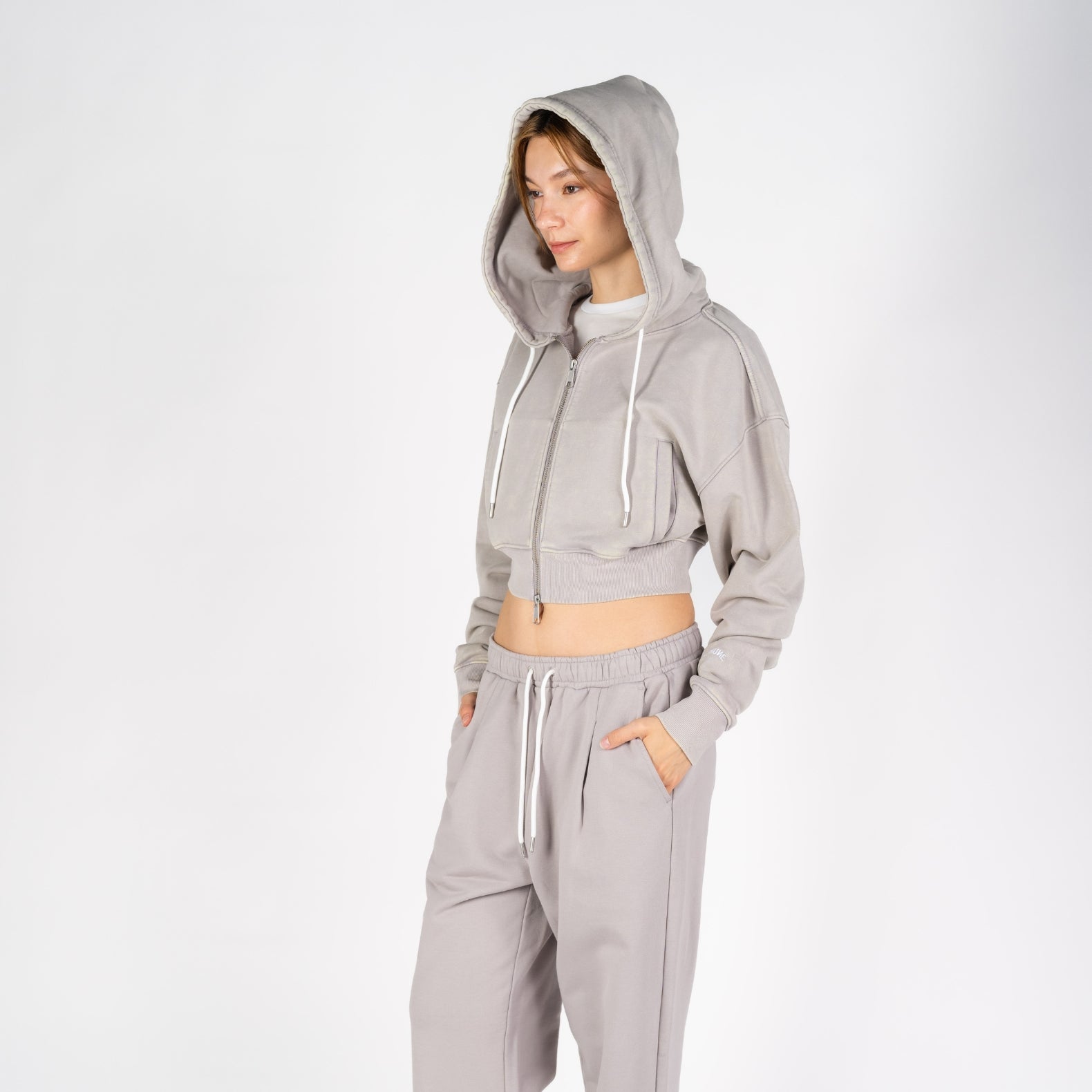 Nikki Hoodie | M Faded Silver