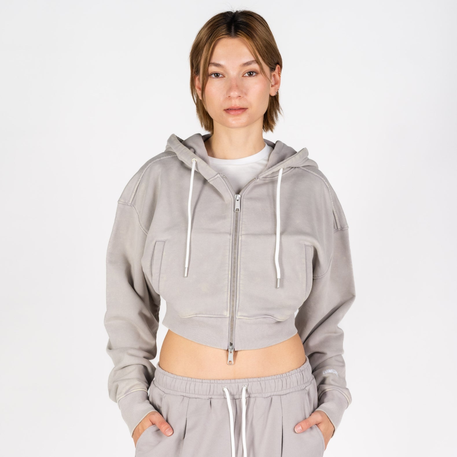Nikki Hoodie | M Faded Silver
