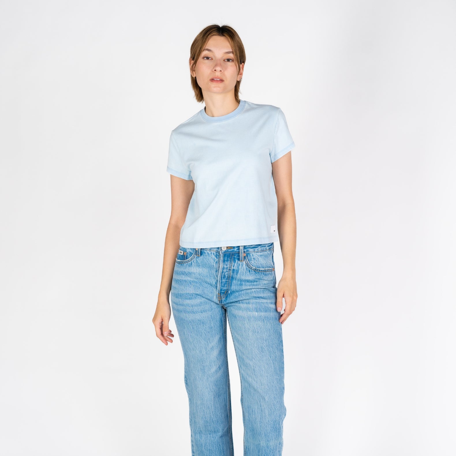 Beverly Crop | Faded Sky Blue