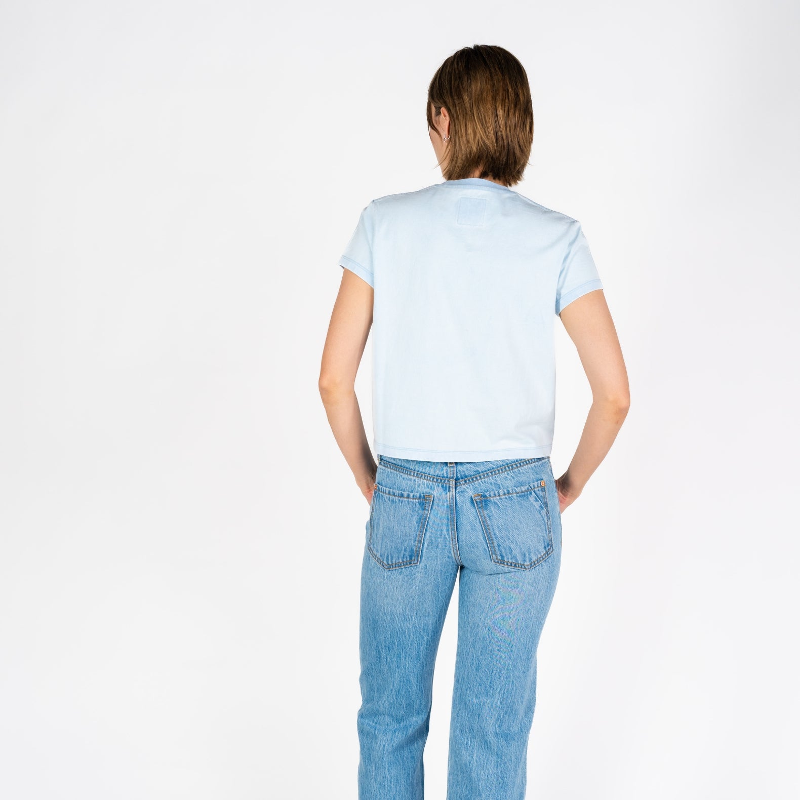 Beverly Crop | Faded Sky Blue