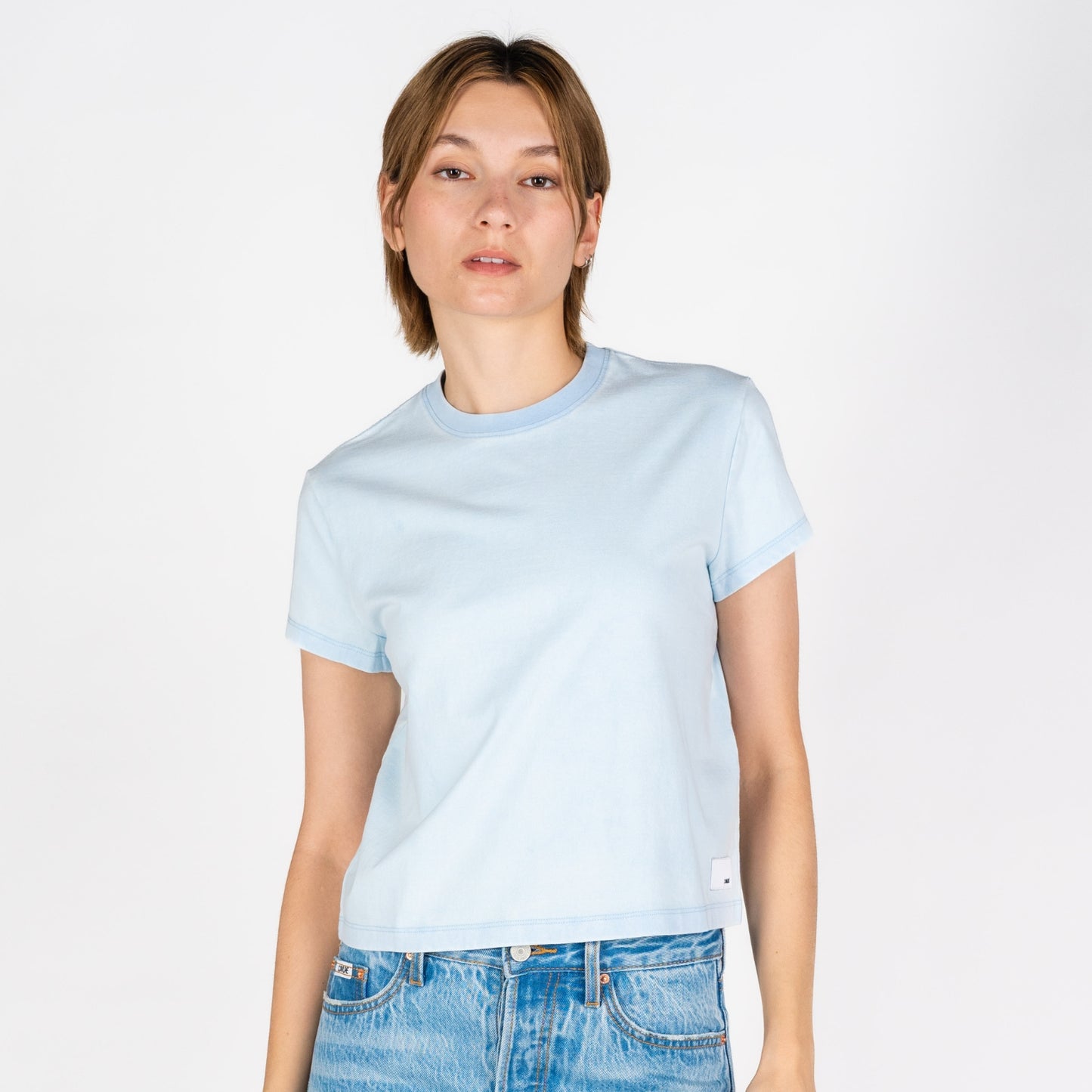 Beverly Crop | Faded Sky Blue