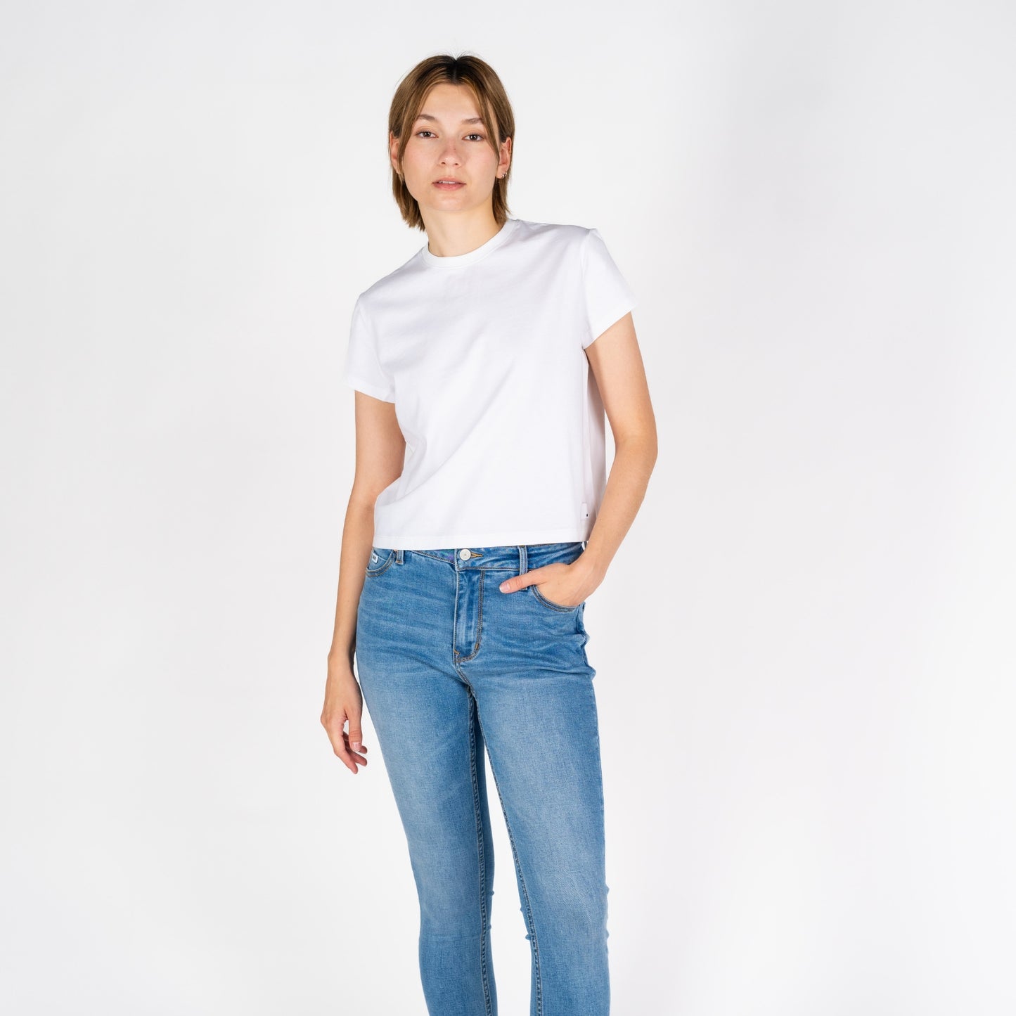 Beverly Crop | Faded White