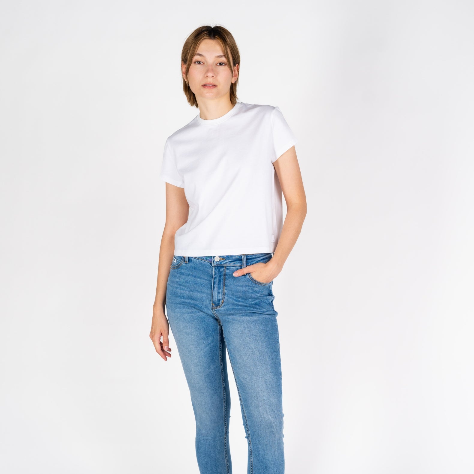 Beverly Crop | Faded White