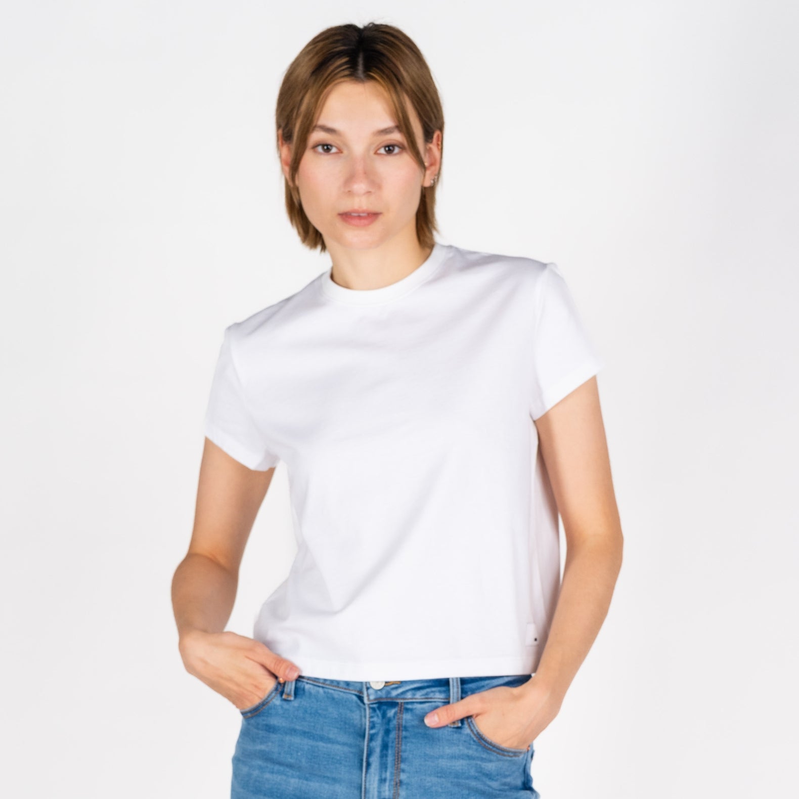 Beverly Crop | Faded White