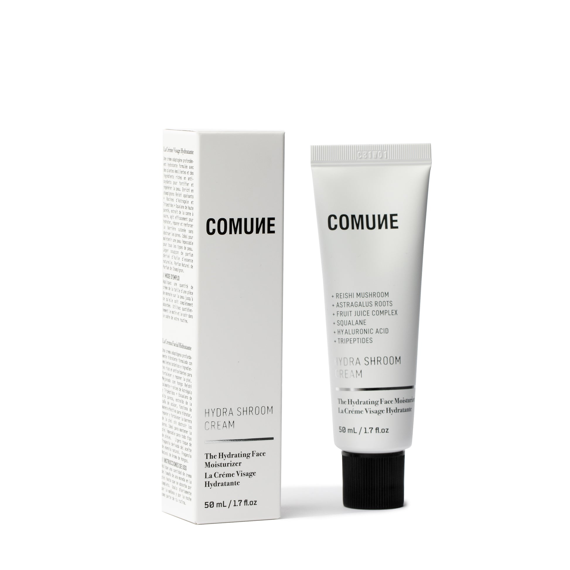 COMUNE HYDRA SHROOM CREAM AND BOX PACKAGING