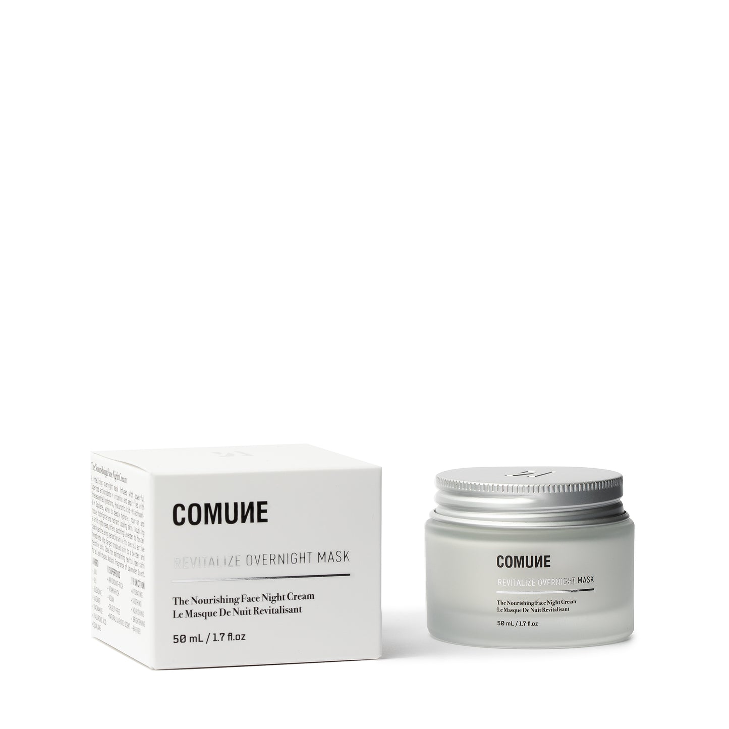 COMUNE REVITALIZE OVERNIGHT MASK AND BOX PACKAGING